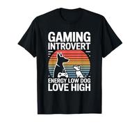 Gioco Introvert Dog Lover Energy Low Dog Love High Maglietta