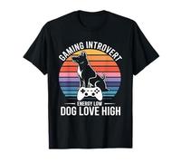 Gioco Introvert Dog Lover Energy Low Dog Love High Maglietta