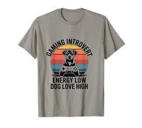 Gioco Introvert Dog Lover Energy Low Dog Love High Maglietta