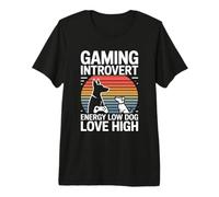 Gioco Introvert Dog Lover Energy Low Dog Love High Maglietta Premium
