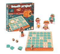 Janod - Gioco del Bandito - Gioco di Riflessione e Logica per Bambini - Tabella a Doppia Entrata - Gioco in legno e cartone FSC - Dai 5 Anni, J05087
