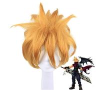 Gioco Kingdom Hearts Birth By Sleep Ventus Parrucca cosplay Roxas Parrucche corte per capelli giallo dorato Halloween LY-1113