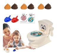 Gioco Lancio Cacca - Gioco Toilette | 10cm Toilette da Tavolo Lanciatore | Giocattolo ABS Interattivo Due Giocatori | Divertimento Genitori Bambini Festa Famiglia