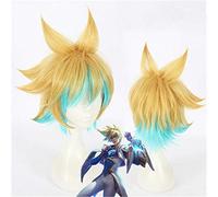 Gioco LOL Ezreal Parrucche Cosplay Personaggio 30cm Sfumatura corta Resistente al calore Capelli sintetici Perucas Parrucca Cosplay costume anime