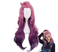 Gioco Lol Seraphine Cosplay Parrucca Kda Cosplay Onda allentata Dritto Rosa Misto Viola Resistente al calore Parrucche sintetiche dei capelli A