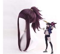 Gioco LOL The Rogue Assassin Akali Parrucca Cosplay Pelle K/DA Pueple Con Parrucca capelli sintetici Coda di cavallo Donna MZ-1333
