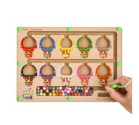 Gioco magnetico per bambini, labirinto magnetico con palline, gioco magnetico su tavola di legno, giocattolo educativo per ragazzi e ragazze. Labirinto magnetico per imparare giocando.