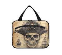 Gioco Mappa del tesoro Pirati Hanging Kit da barba Borsa da viaggio con gancio, Designer Borsa carina con scomparti per viaggiatore Palestra bolsas para maquillaje L
