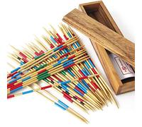 Gioco MIKADO in scatola di legno massiccio per 2-6 giocatori a partire dai 5 anni. Conforme alle norme CE, ecologico, marchio LeDélirant®. Gioco da tavolo per famiglie in viaggio. Alta qualità.