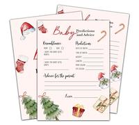 Gioco natalizio per baby shower, 30 carte da gioco a doppio lato per pronostici e consigli per bambini, genere invernale neutro per baby shower, decorazioni per feste e bomboniere - B03