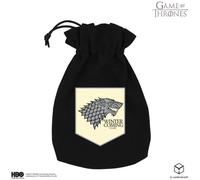 Gioco of Thrones Casa Stark Dadi Sacchetto By Q-WORKSHOP, Nero Cotone Coulisse