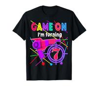 Gioco On I'm Turning 7 anni Laser Tag Ragazza Compleanno Maglietta