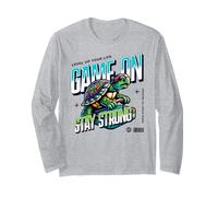 Gioco On Stay Strong Turtle Gamer Level Up Maglia a Manica