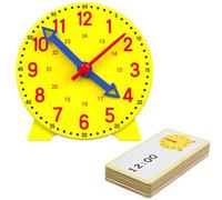 Gioco Orologio Bambini, Orologio Educativo Learning Resources Set di attività di Lettura dell’Ora Giochi Matematica Modello di Orologios Didattico con 12 Carte Didattiche, per Ragazzi, Ragazze