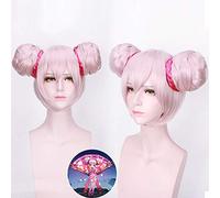 Gioco Parrucca King of Glory Xiao Qiao Costume Cosplay Rosa Capelli sintetici resistenti al calore con due panini per parrucche da festa di Halloween