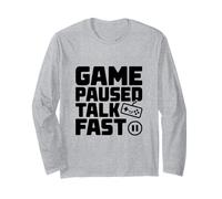 Gioco Pausa Parlare Veloce Divertente Gamer Umorismo Maglia a Manica