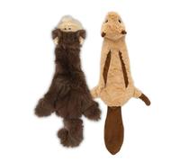 Gioco per Cani che Squittisce 2-in-1, Senza Imbottitura, in Tessuto Morbido e Resistenteper Animali di Ogni Taglia by Best Pet Supplies - Senza Imbottitura per Giocare in Casa, Scimmia, Scoiattolo, S