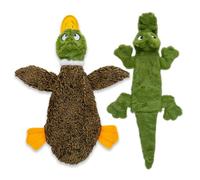 Gioco per Cani che Squittisce 2-in-1, Senza Imbottitura, in Tessuto Morbido e Resistenteper Animali di Ogni Taglia by Best Pet Supplies - Senza Imbottitura per Giocare in Casa, Papera, Coccodrillo, M