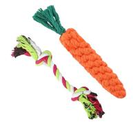 Gioco per cani in corda intrecciata carota, 2 pezzi , giocattolo da masticare con materiale di cotone, pulizia dei denti, giocattolo per cani di piccola e media taglia, interazione con il proprietario
