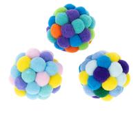 Gioco per gatti TIAKI Palline con pompon - 3 pz