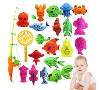 Gioco Pesca Magnetico 22 Pezzi per Bambini - Giocattoli Bagno Bambino & Set Acquatico | ABS Colorati Sviluppo Emotivo visivo Cognitivo | 25x20x4cm 125g