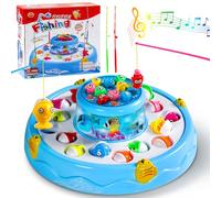 Gioco Pesca Pesci Calamita Giochi, 2 in 1 Magnetico Giocattoli con 26 Pesciolini E 4 Canna da Pesca Regalo Bambini 2 3 4 5 Anni
