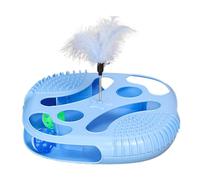 Gioco Pista con Pallina Gatti | Giocattolo con Tracciato a Sfera Rotolante e Piume per Gatti | Gioco di Arricchimento Gattini | Allenamento Indoor Casalingo, Intrattenimento Quotidiano e Anti Noia