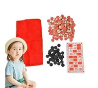 Gioco portatile in legno russo Loto Bingo - Classico giocattolo da tavolo strategico per l'apprendimento per riunioni di famiglia, intrattenimento per i viaggi per bambini e adulti, attività domestich