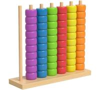 Gioco Puzzle di Abbinamento Colori, Sfida in Legno con Supporti e Anelli, Sfida Rapida di Impilamento, Rompicapo da Tavolo per Divertimento in Famiglia e tra Amici 1PCS