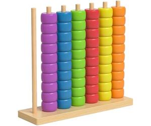 Gioco Puzzle di Abbinamento Colori, Sfida in Legno con Supporti e Anelli, Sfida Rapida di Impilamento, Rompicapo da Tavolo per Divertimento in Famiglia e tra Amici 1PCS