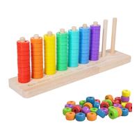 Gioco Puzzle impilabile con Abbinamento Colori, Aggiornamento Veloce Gioco Sfida Stack di Colori in Legno Arcobaleno, Educazione sensoriale con Riconoscimento del Colore, per l Rainbow Ring Toss Game