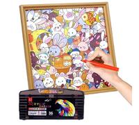 Gioco Puzzle In Legno - Cornice Per Foto Con Coniglio 30x30 Cm Artigianale | Giochi Puzzle Per Bambini Da Colorare Dipinti A Mano | Per 6-12 Anni In Età Prescolare Bambini Ragazzi Ragazze Natale Compl