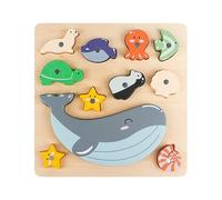 Gioco Puzzle in Legno Educativo, Animali, 14 | forma , Gioco impilabile in legno, Riconoscimento degli animali, Per attività educative