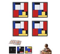 Gioco Rompicapo Logico per Bambini e Adulti, 88 Sfide con 4 Livelli di Difficoltà, Giocattolo Educativo per Il Pensiero e Puzzle Stem, Gioco di Logica Portatile Senza Schermo(4Pcs)