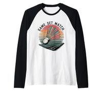 Gioco Set Match Badminton Volano Court Maglia con Maniche Raglan