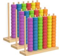 Gioco sfida abbinamento colori in legno, puzzle impilabile per famiglie e adulti con oltre 60 sfide logiche, gioco di velocità e strategia per riunioni serali di giochi 3PCS