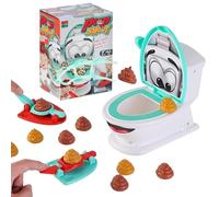 Gioco spara cacca, gioco lancio cacca con 1 tazza del WC, 2 lanciatori di destrezza, 12 in plastica morbida, scherzi sparatutto interattivi per bambini dai 4 anni in su