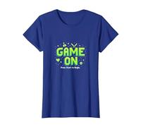 Gioco su Start Retro Pixel Gamer Maglietta, Donna, Blu Reale, 3XL