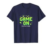 Gioco su Start Retro Pixel Gamer Maglietta, Uomo, Navy, 3XL