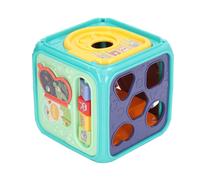 Gioco tamburo a sei lati per bambini, musica e luci, sicuro per l'apprendimento precoce, blu