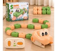 Gioco Telecomandato Serpente Magnetico, Giocattolo Magnetico con Serpente che si Mangia da Solo, Giocattolo Radiocomandato con Luci e Suoni, Ricaricabile USB, Gioco Competitivo per 2 Giocatori(Giallo)
