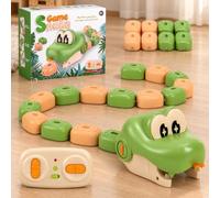 Gioco Telecomandato Serpente Magnetico, Giocattolo Magnetico con Serpente che si Mangia da Solo, Giocattolo Radiocomandato con Luci e Suoni, Ricaricabile USB, Gioco Competitivo per 2 Giocatori(Verde)