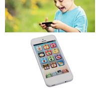 Gioco telefonino touch screen multifunzionale per bambini con LED e USB, bianco