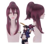 Gioco The Rogue Assassin K/DA Akali Coda di cavallo Parrucca Clip Cosplay Costume KDA Donne Parrucche sintetiche termoresistenti