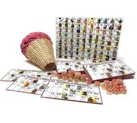 Gioco tombola napoletana la smorfia con cartelle a colori e numeri in legno (48 Cartelle) New Arcobaleno