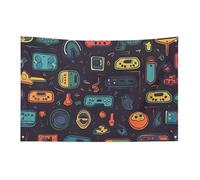 Gioco Video Gaming Pattern Bandiera 60x96 pollici No Fade Bandiera di benvenuto Giardino Cortile Casa Bandiere Decorative Giardino Cortile Cartello Interno Esterno Banner Party Home Decor