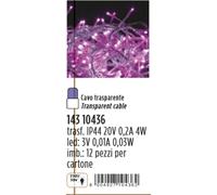 GIOCOPLAST 143 10436 96 LUCI NATALIZIE 24V LED VIOLA CAVO TRASPARENTE ESTERNO