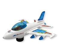 giocoscuolaregalo Aereo Giocattolo con Luci Suoni e Movimento Mistero Bump & Go Aereoplano Super Jet Giocattolo con Movimento con luci Suoni Musica Aereo Grande Giocattolo,Colori Assortiti (b)