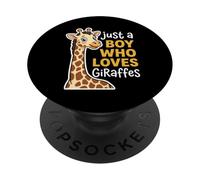 Giocoso Cartoon Giraffa Solo un ragazzo che ama le giraffe PopSockets PopGrip Adesivo