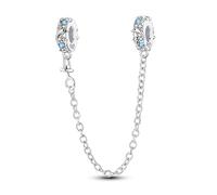 Giocoso Delfini Spina Catena di Sicurezza Fascino, Fascino per Braccialetto, Compatibile con Braccialetto Pandora Neckalce